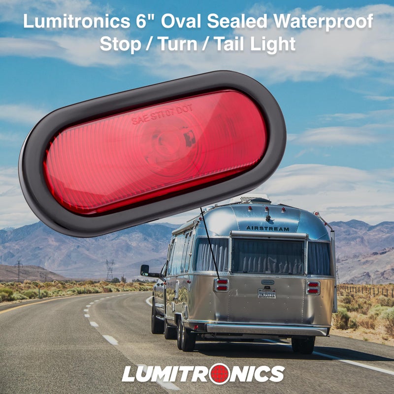 Lumitronics 6 Inch Oval Sealed Waterproof Stop/Turn/Tail Light with Grommet and Right Angle Plug Kit - Image 4
